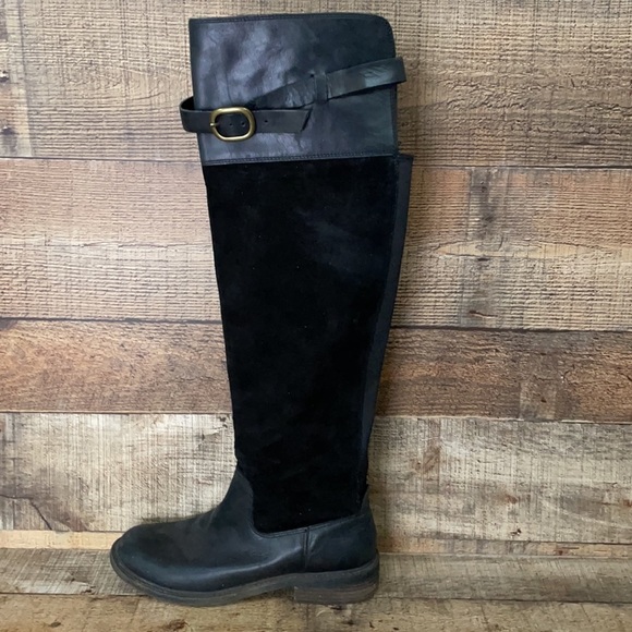 Lucky Brand Nivo black over the knee leather suede boots Size 8.5 - Picture 4 of 11